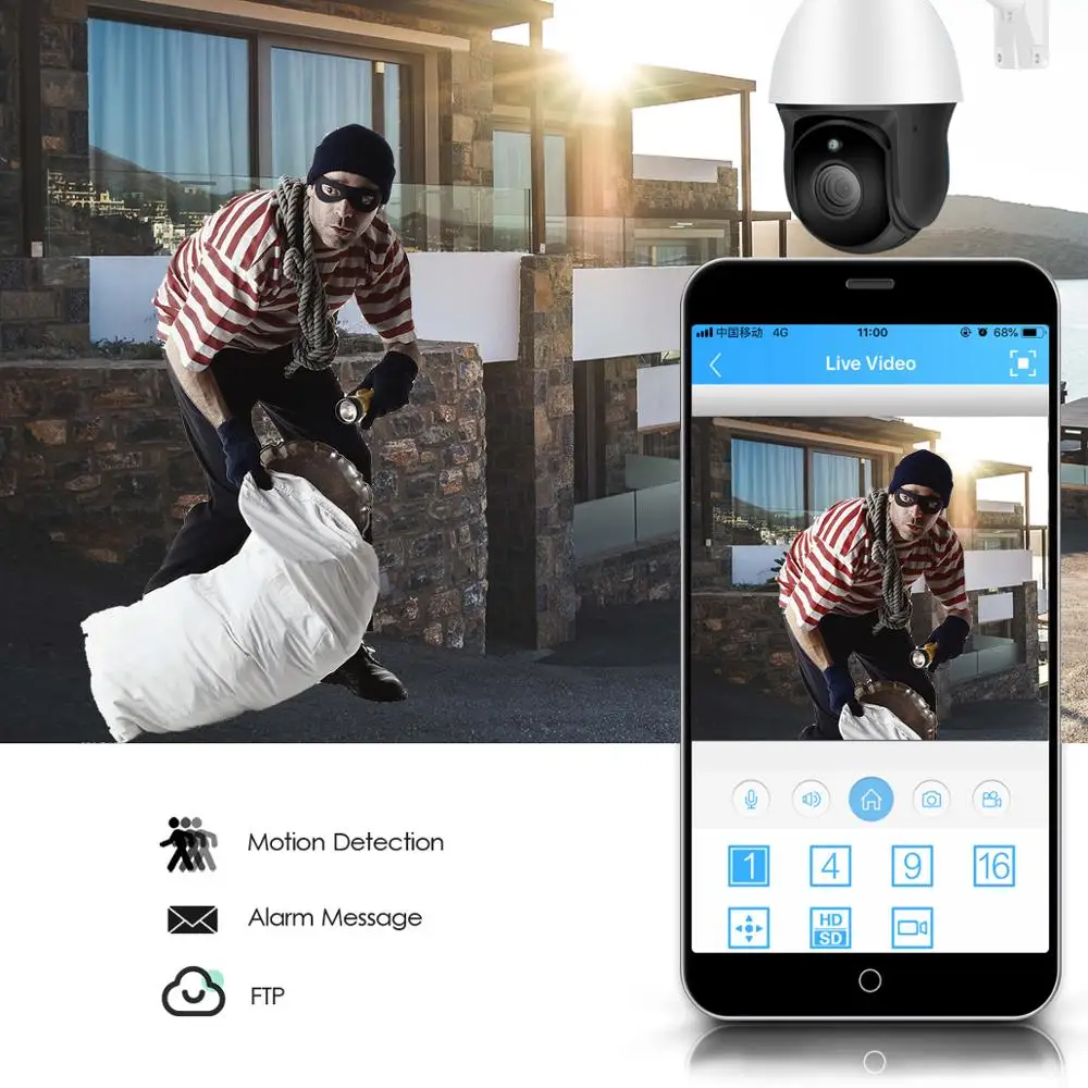 1080P PTZ IP Camera Outdoor 30X ZOOM Waterproof Mini Speed Dome Camera 2MP H.265 IR 60M P2P CCTV Security Camera
1080P PTZ IP Camera Outdoor 30X ZOOM Waterproof Mini Speed Dome Camera 2MP H.265 IR 60M P2P CCTV Security Camera