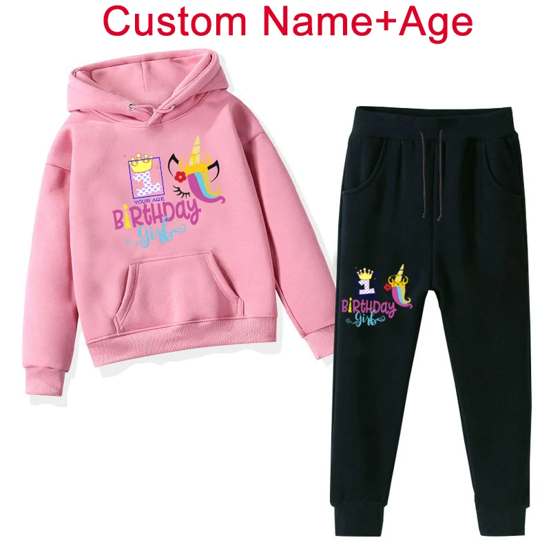 DIY Your Own Name/Age 2 Pieces Sets Tracksuit Kids Hooded Sweatshirt+pants Pullover Hoodie Unicorn Cartoon Sportwear Suit Custom
DIY Your Own Name/Age 2 Pieces Sets Tracksuit Kids Hooded Sweatshirt+pants Pullover Hoodie Unicorn Cartoon Sportwear Suit Custom