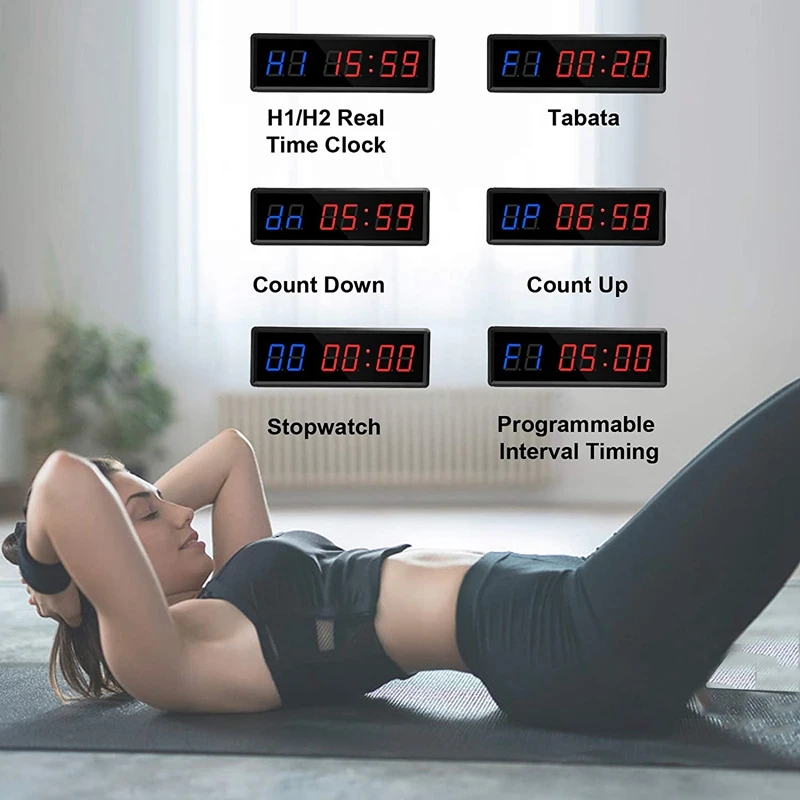 Gym Timer,LED Interval Timer Digital Countdown Wall Clock Fitness Timer,1.5Inch Digits Down/Up Clock Stopwatch for Home
Gym Timer,LED Interval Timer Digital Countdown Wall Clock Fitness Timer,1.5Inch Digits Down/Up Clock Stopwatch for Home