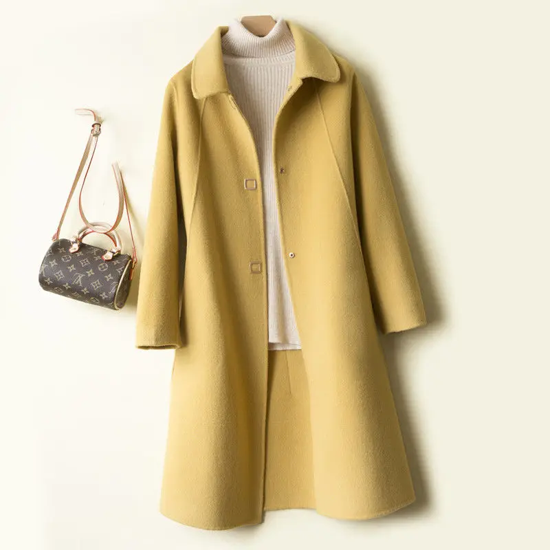 Women 2021 Autumn Winter Long Woolen Coat Female Long Sleeve Turn Down Collar Warm Vintage Manteau Femme Casual Outwear A342
Women 2021 Autumn Winter Long Woolen Coat Female Long Sleeve Turn Down Collar Warm Vintage Manteau Femme Casual Outwear A342
