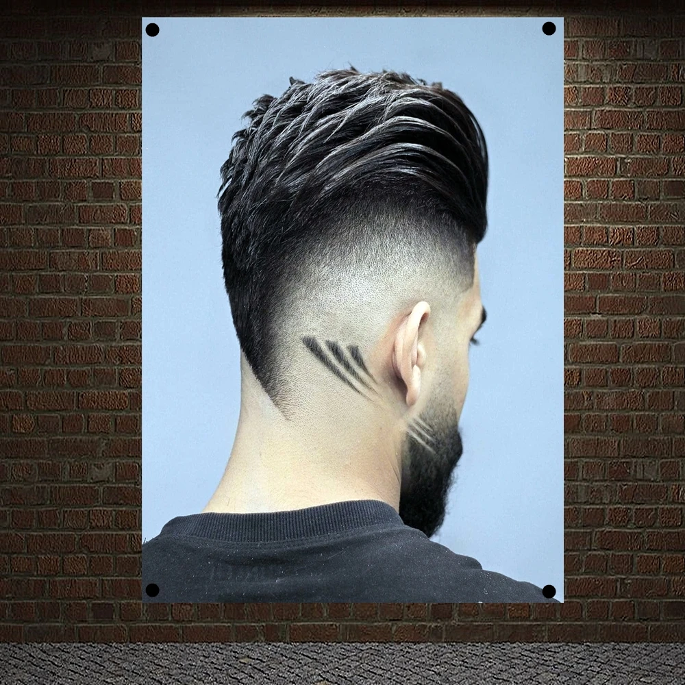 The Classic Pompadour Haircut with Beard Posters Wall Sticker, Tapestry Flag Banner Hair Salon Barber Shop Home Decoration B2
The Classic Pompadour Haircut with Beard Posters Wall Sticker, Tapestry Flag Banner Hair Salon Barber Shop Home Decoration B2
