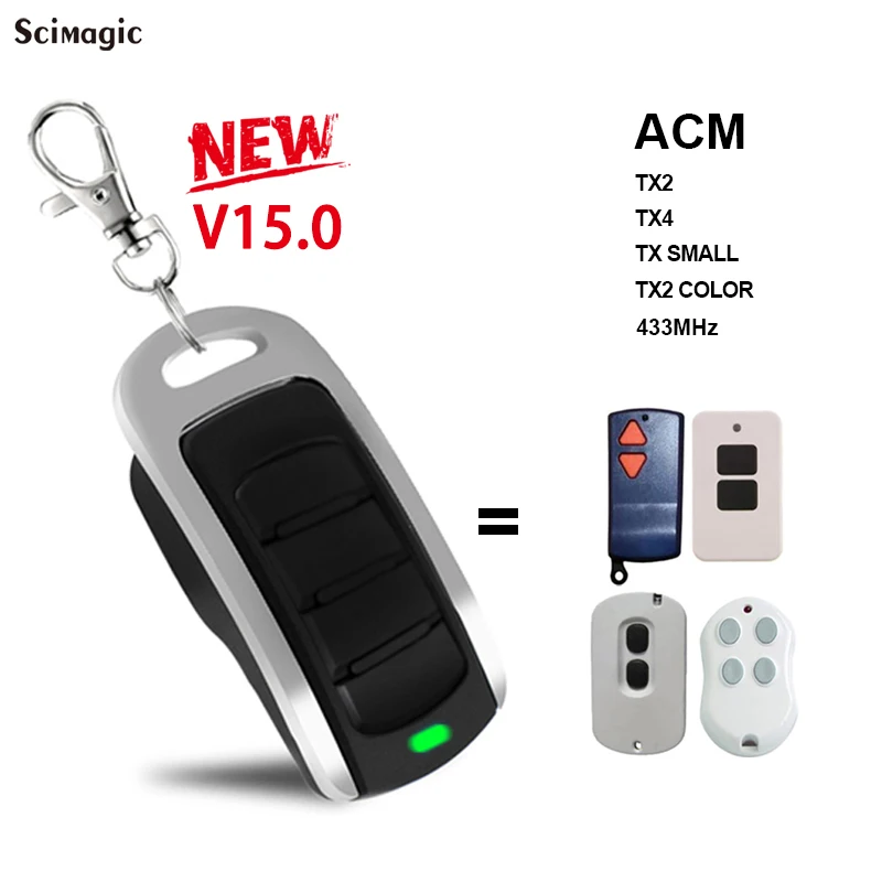 ACM TX2, TX2 COLOR, TX4 Garage Door Remote Control Duplicator 433MHz ACM 433.92mhz Rolling Code Transmitter
ACM TX2, TX2 COLOR, TX4 Garage Door Remote Control Duplicator 433MHz ACM 433.92mhz Rolling Code Transmitter