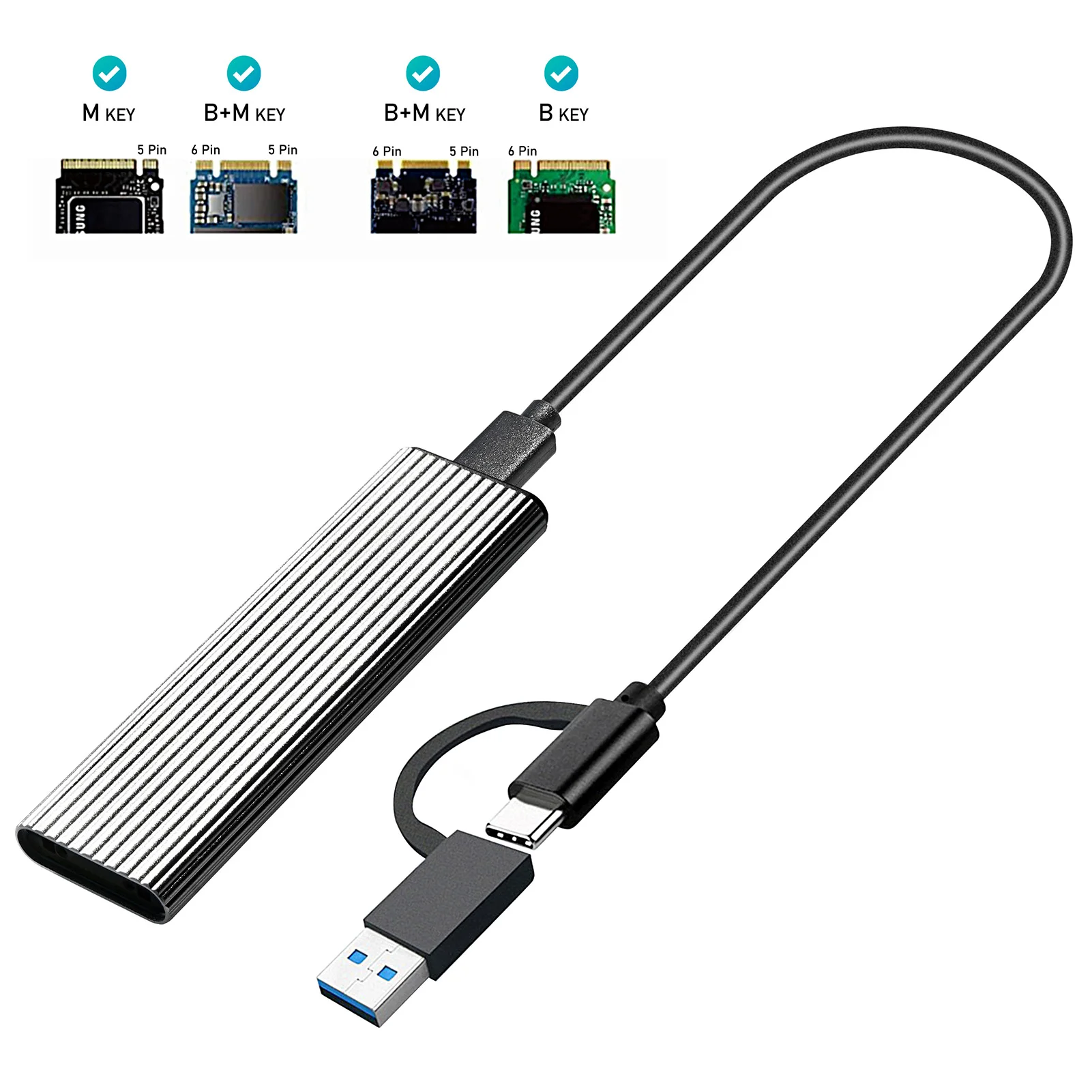 M.2 NVME Hard Drive Enclosure Dual Protocol 10Gbps High-speed Transmission with OTG for M.2 SSD
M.2 NVME Hard Drive Enclosure Dual Protocol 10Gbps High-speed Transmission with OTG for M.2 SSD