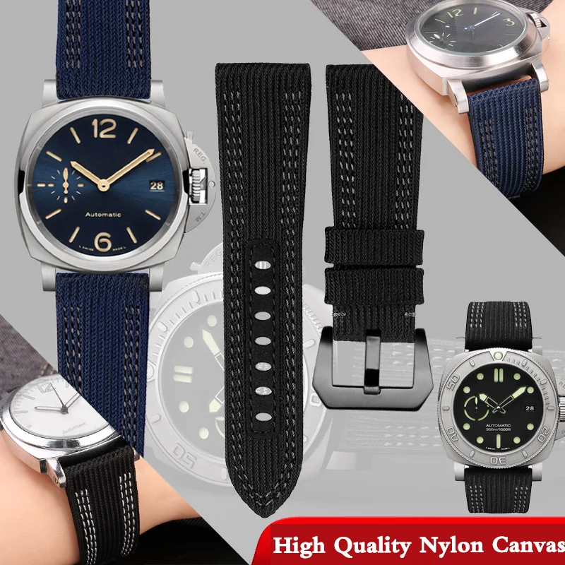 24mm 26mm High Quality Nylon Canvas Cow Leather Watch Strap Watchband For P-anerai PAM011225 Submersiblea Luminor Accessories
24mm 26mm High Quality Nylon Canvas Cow Leather Watch Strap Watchband For P-anerai PAM011225 Submersiblea Luminor Accessories