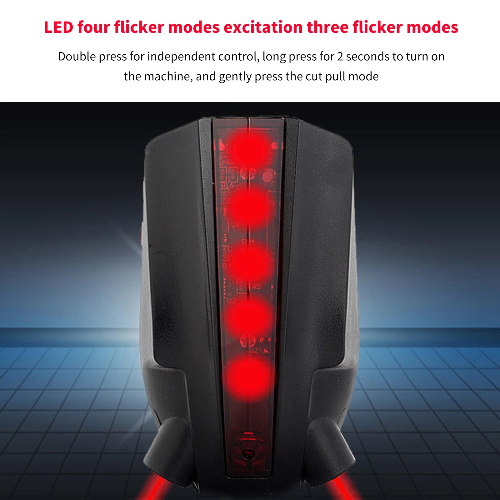 Beam "Bike Logo" Waterproof Rear Bicycle Tail Light 2 Laser+5 LED Red Lamp 4 Flashing Model Night Safety Warning Bike Accessorie
Beam "Bike Logo" Waterproof Rear Bicycle Tail Light 2 Laser+5 LED Red Lamp 4 Flashing Model Night Safety Warning Bike Accessorie
