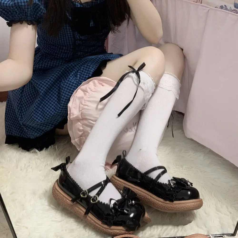 Japanese Style Cute Lolita Lace Stockings Girls Pure Color Bow Lovely Cosplay High Quality Soft Socks
Japanese Style Cute Lolita Lace Stockings Girls Pure Color Bow Lovely Cosplay High Quality Soft Socks