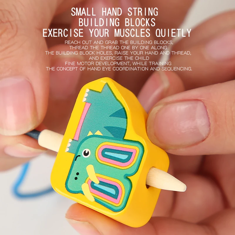Beading Game Accessories Large Particle Dinosaur 21 Block Early Education Children Montessori Wood Toy Beads Threaded on String
Beading Game Accessories Large Particle Dinosaur 21 Block Early Education Children Montessori Wood Toy Beads Threaded on String