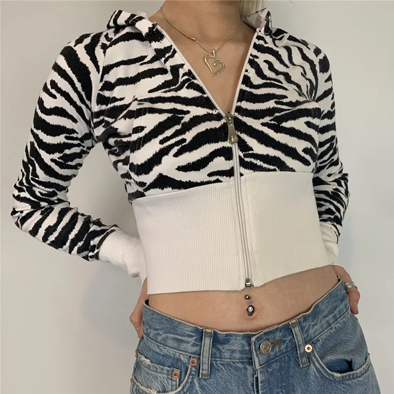 2020 Women Fashion Clothing Autumn Winter New Fashion Stripe Print Hooded Zipper Cardigan Short Grace Long Sleeve Tops for Women
2020 Women Fashion Clothing Autumn Winter New Fashion Stripe Print Hooded Zipper Cardigan Short Grace Long Sleeve Tops for Women