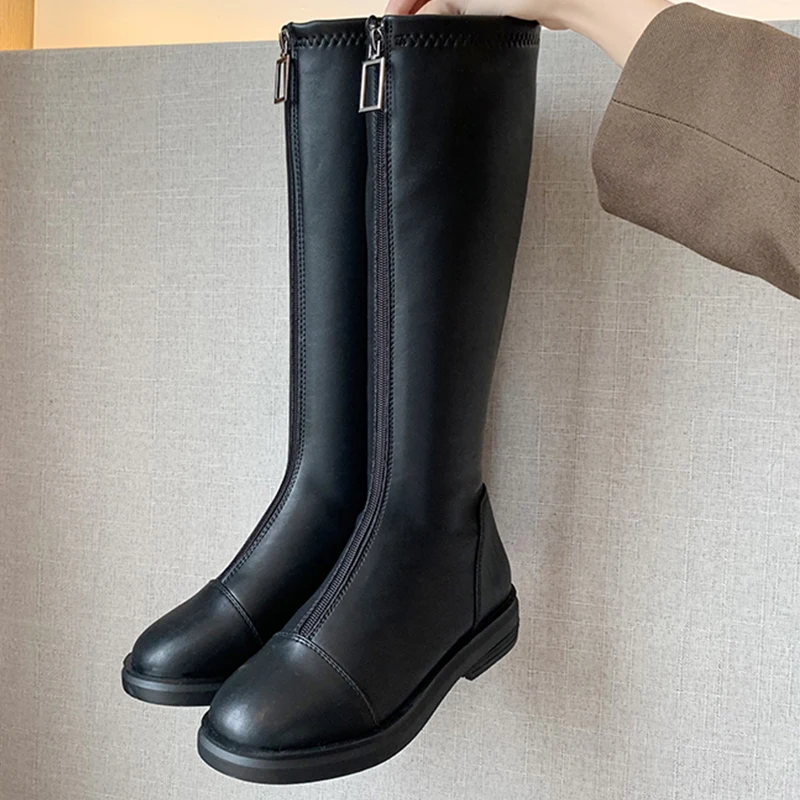 Женские сапоги Челси до колена, зимние сапоги на массивной подошве, с молнией спереди
Женские сапоги Челси до колена, зимние сапоги на массивной подошве, с молнией спереди