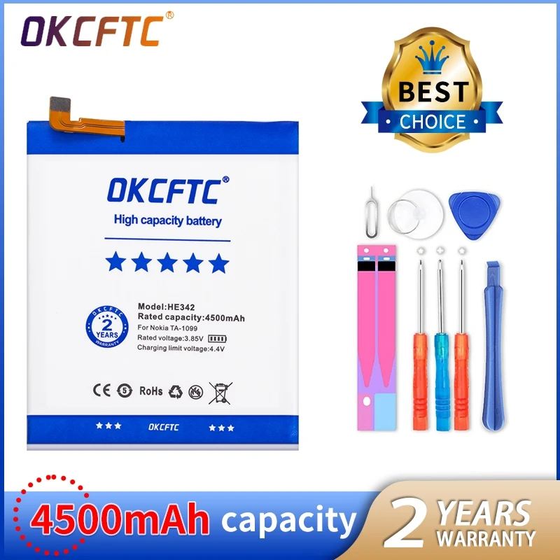 NEW 4500mAh HE342 HE 342 Mobile Phone Batteries For Nokia X6 2018 6.1 Plus TA-1099 X5 TA-1109 5.1 Plus Battery
NEW 4500mAh HE342 HE 342 Mobile Phone Batteries For Nokia X6 2018 6.1 Plus TA-1099 X5 TA-1109 5.1 Plus Battery