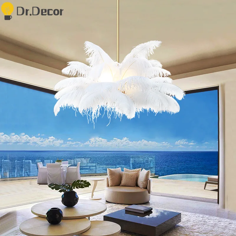 Modern Ostrich Feather Pendant Lights Lighting LOFT LED Pendant Lamp Bedroom Decor Living Room Restaurant kitchen Hanging Lamps
Modern Ostrich Feather Pendant Lights Lighting LOFT LED Pendant Lamp Bedroom Decor Living Room Restaurant kitchen Hanging Lamps