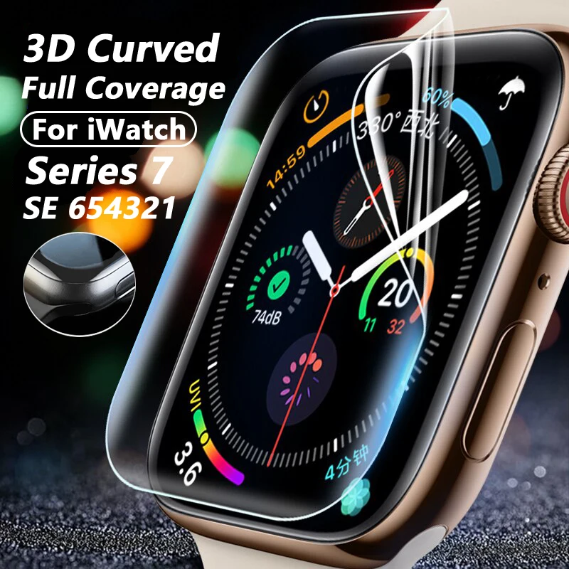 

Full Curved Hydrogel Soft Film For Apple Watch Series 7 41mm 45mm SE 4 5 6 40mm 44mm Screen Protector For iWatch 3 2 1 38mm 42mm