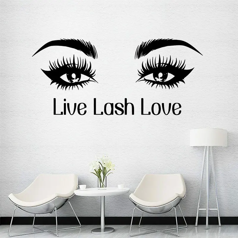 Live Lash Love Quote Eyes Beauty Salon Настенная Наклейка виниловая интерьерная художественная