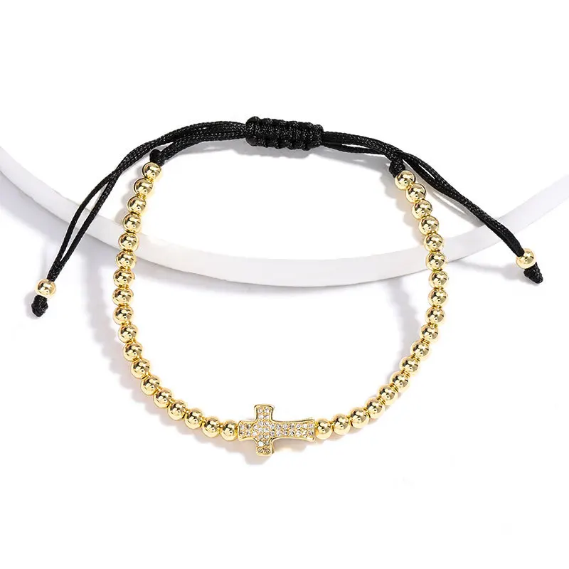 New Crystal Braided Cross Bracelet Simple Luxury Cross Beaded Metal Adjustable Bracelets For Women Fashion Jewelry Gift
New Crystal Braided Cross Bracelet Simple Luxury Cross Beaded Metal Adjustable Bracelets For Women Fashion Jewelry Gift