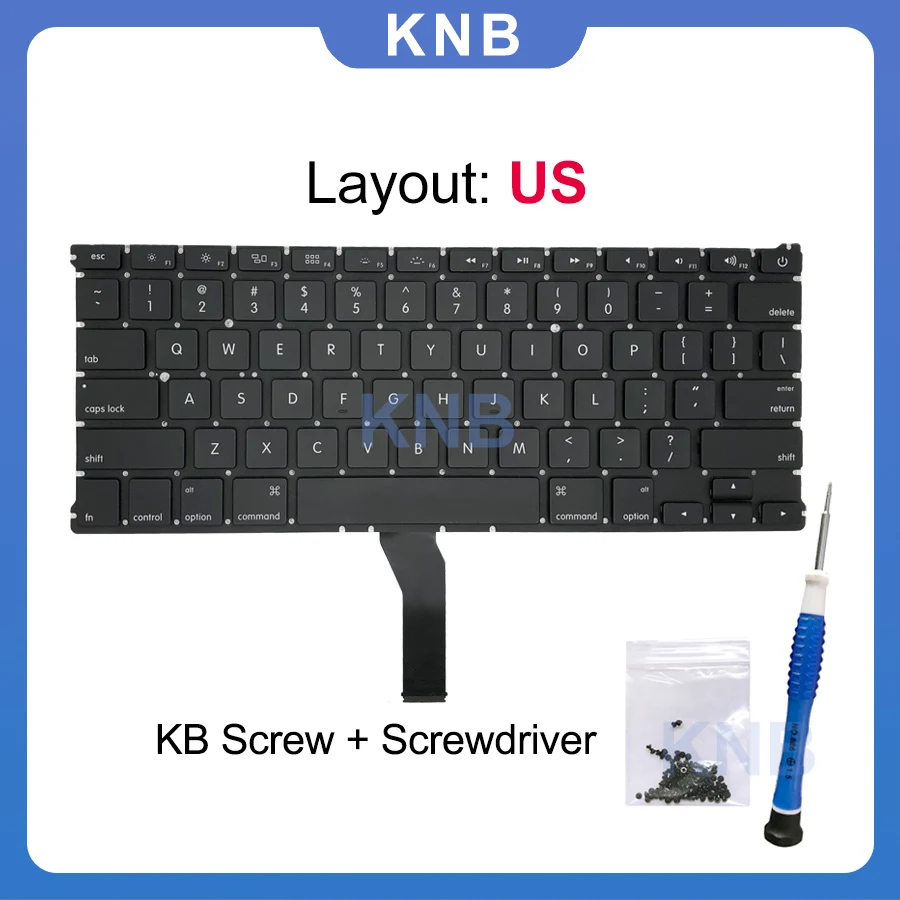 New English layout For Macbook Air 13" A1369 A1466 US Keyboard with screws 2011 2012 2013 2014 2015 2017 Year
New English layout For Macbook Air 13" A1369 A1466 US Keyboard with screws 2011 2012 2013 2014 2015 2017 Year