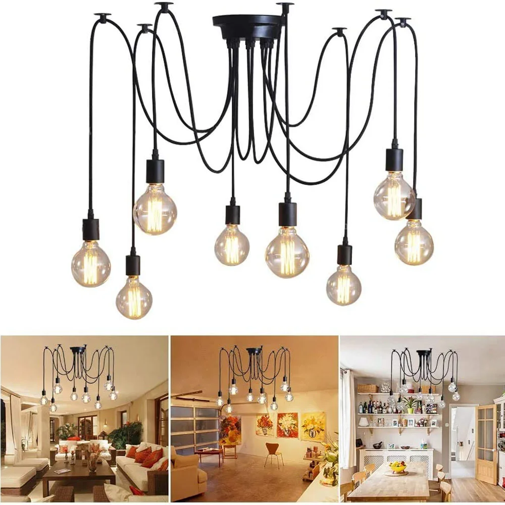 Spider Industrial Pendant Lights Vintage Chandelier Lamp E27 Loft Hanging lamps Ajustable DIY Retro Ceiling Pendant Light Decor
Spider Industrial Pendant Lights Vintage Chandelier Lamp E27 Loft Hanging lamps Ajustable DIY Retro Ceiling Pendant Light Decor