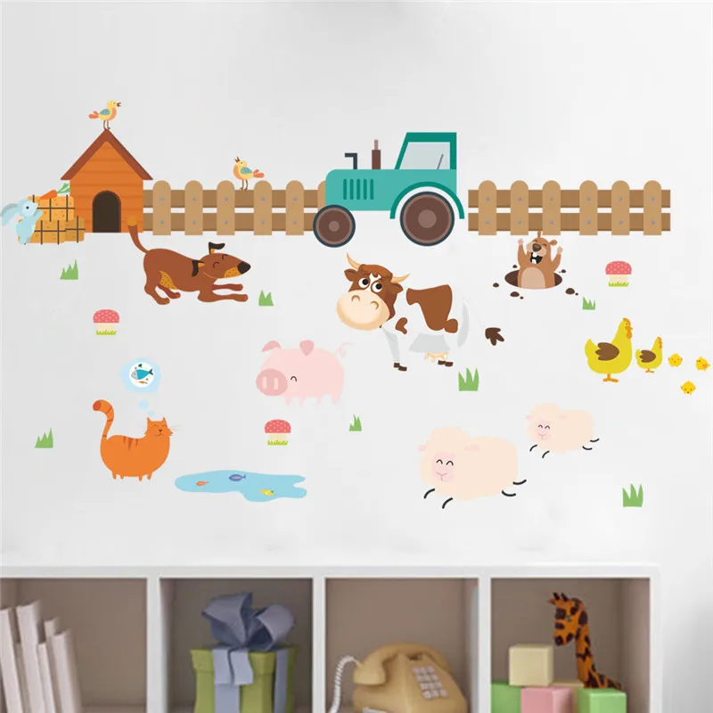 Cartoon Farm Animal Wall Stickers Kids Room Decor Dog Cow Chick Mural Art Diy Home Decal Poster Children Gift
Cartoon Farm Animal Wall Stickers Kids Room Decor Dog Cow Chick Mural Art Diy Home Decal Poster Children Gift