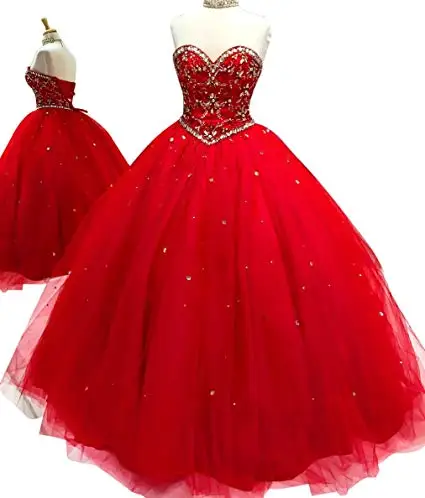 Red Sweetheart Ball Gown Quinceanera Dress Vestidos De 15 Anos For 15 Party Gowns Crystals Debutante Gown
Red Sweetheart Ball Gown Quinceanera Dress Vestidos De 15 Anos For 15 Party Gowns Crystals Debutante Gown