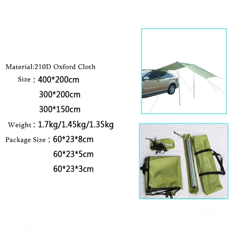 Summer Awning Waterproof Beach Awning Outdoor Camping Travel Car Tent Waterproof Sun Shed
Summer Awning Waterproof Beach Awning Outdoor Camping Travel Car Tent Waterproof Sun Shed