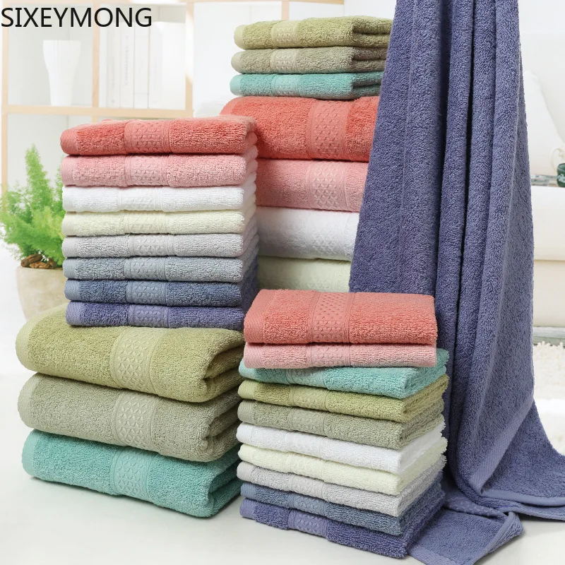 

Набор банных полотенец из 100% хлопка, мягкие банные полотенца, однотонные полотенца для рук, тряпки, хорошо впитывающие полотенца для ванной ...