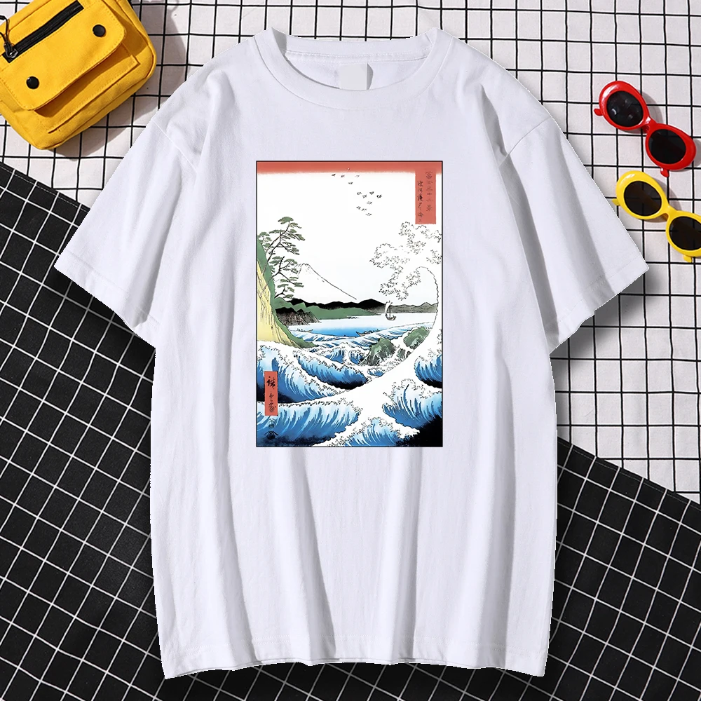 Crewneck Oversized Man Tshirt Short Sleeve Tshirt Great Wave Japanese Ukiyoe Printing Clothing Comfortable Tshirts Male
Crewneck Oversized Man Tshirt Short Sleeve Tshirt Great Wave Japanese Ukiyoe Printing Clothing Comfortable Tshirts Male