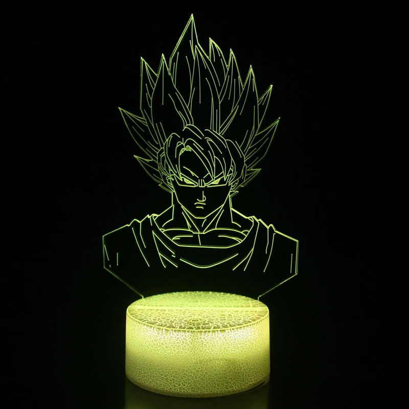 Dragon Ball Z серия Супер Saiyan Goku 3D Ночной светильник новый необычный красочный