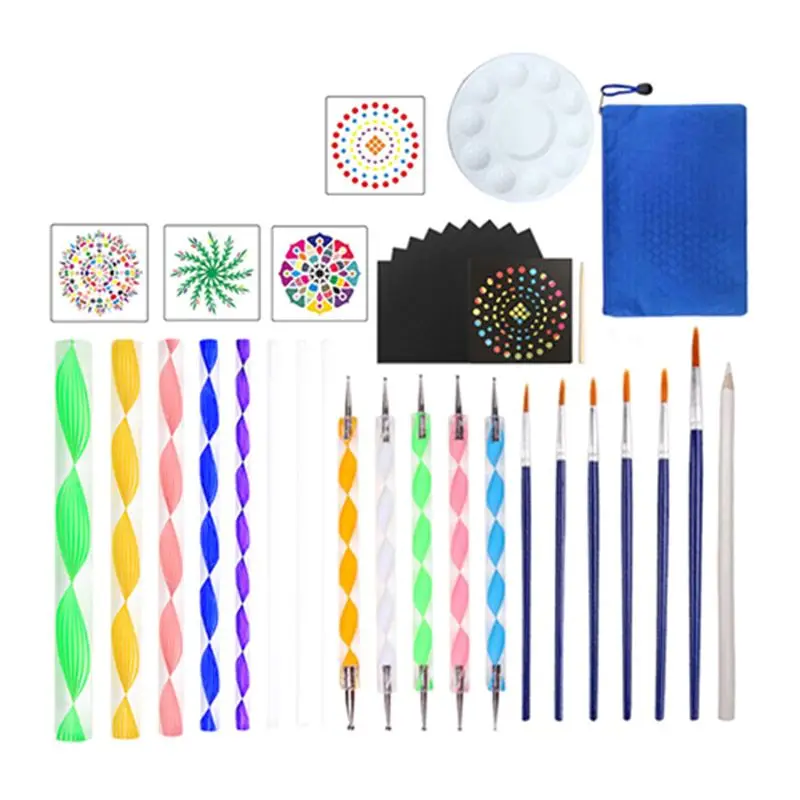 36 Pcs/Set Mandala Dotting Tools for Painting Rock Stone Pen Stencil Template | Канцтовары для офиса и дома