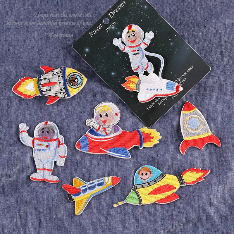 Cartoon Space Astronaut Rocket Pattern Embroidered Patches for Clothing Iron on Patches for Clothes Kids Jacket Fusible Patch
Cartoon Space Astronaut Rocket Pattern Embroidered Patches for Clothing Iron on Patches for Clothes Kids Jacket Fusible Patch