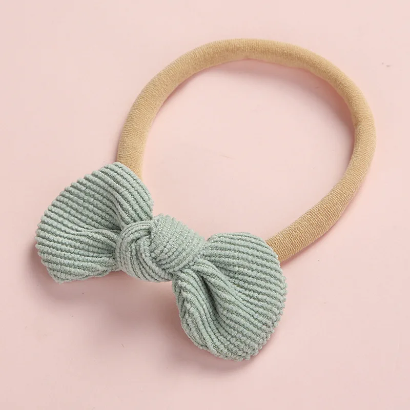 

Solid Color Newborn Baby Girls Knot Cute Bows Nylon Headbands Super Soft Elastic Stretchy Corduroy Head Wear Hair Accessories