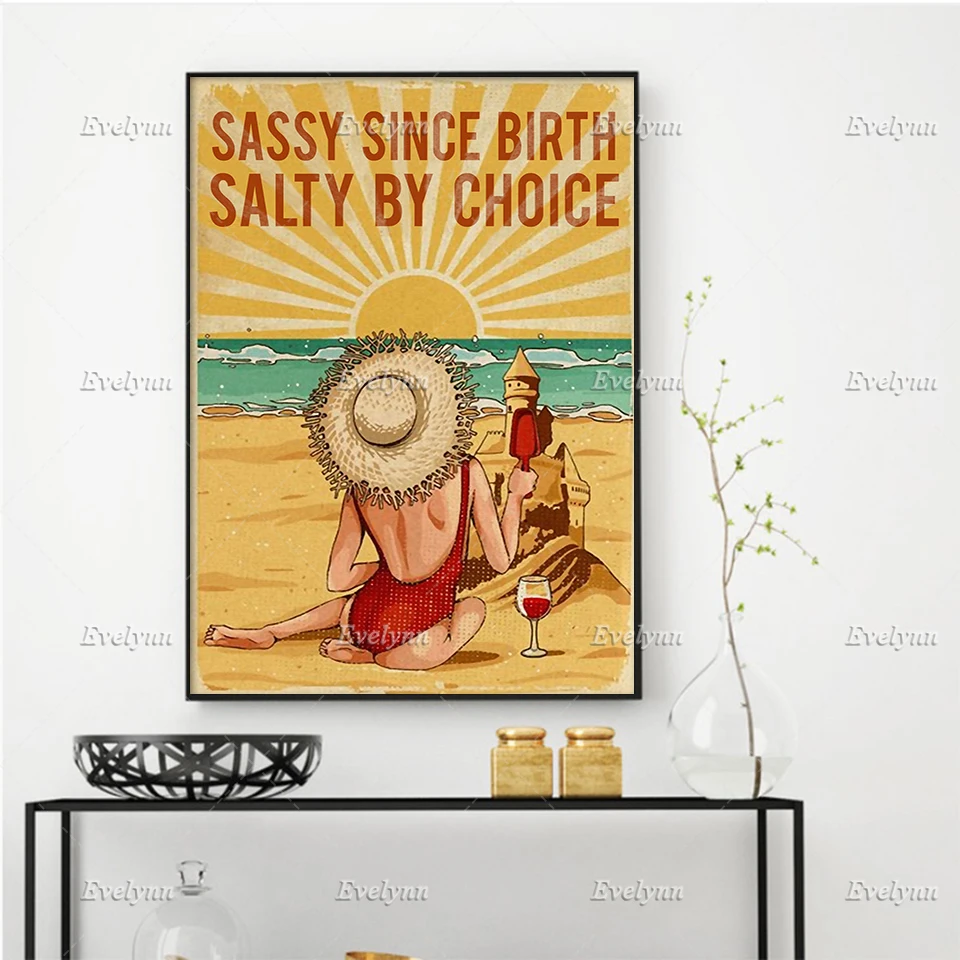 Girl Sassy Since Birth Salty By Choice Poster Beach Ocean Summer Vacation And Wine Wall Prints Home Decor Canvas FloatingFrame
Girl Sassy Since Birth Salty By Choice Poster Beach Ocean Summer Vacation And Wine Wall Prints Home Decor Canvas FloatingFrame