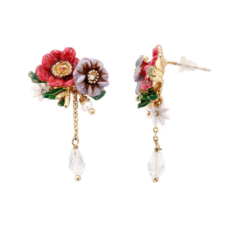Fashion creative new enamel glaze two-color flower earrings personalized tassel earrings earrings female
Fashion creative new enamel glaze two-color flower earrings personalized tassel earrings earrings female