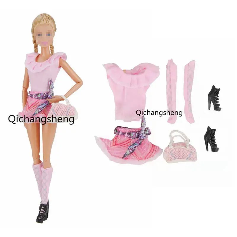 1/6 BJD Dolls Accessories Pink Ruffled Shirt & Skirt & Socks & Shoes & Handbag Fashion Outfits Set For Barbie Doll Clothes Toys
1/6 BJD Dolls Accessories Pink Ruffled Shirt & Skirt & Socks & Shoes & Handbag Fashion Outfits Set For Barbie Doll Clothes Toys