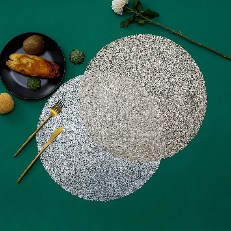 Round PVC Bronzing Placemat Rose Gold Hollow Insulation Decorative Kitchen Dining Table Mats Steak Pad Restaurant Home Decor
Round PVC Bronzing Placemat Rose Gold Hollow Insulation Decorative Kitchen Dining Table Mats Steak Pad Restaurant Home Decor