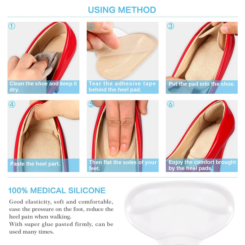 1Pair Foot Care Adhesive Back Heel Pads-Heel Grip Liners, Heel Cushion Insoles for High Heels Blisters
1Pair Foot Care Adhesive Back Heel Pads-Heel Grip Liners, Heel Cushion Insoles for High Heels Blisters