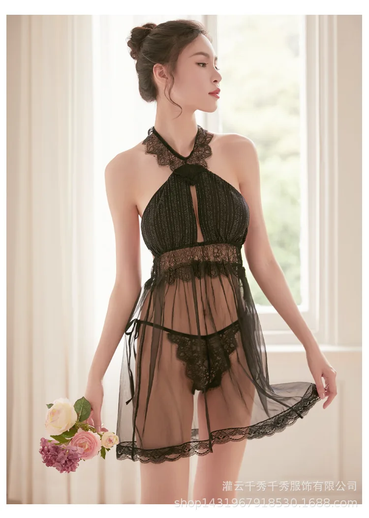 Sexy Lingerie Women Lace Sleeveless Nightdress Sexy Lace Macrame Hollow Perspective Backless Sleepwear Night Dress Underwear
Sexy Lingerie Women Lace Sleeveless Nightdress Sexy Lace Macrame Hollow Perspective Backless Sleepwear Night Dress Underwear