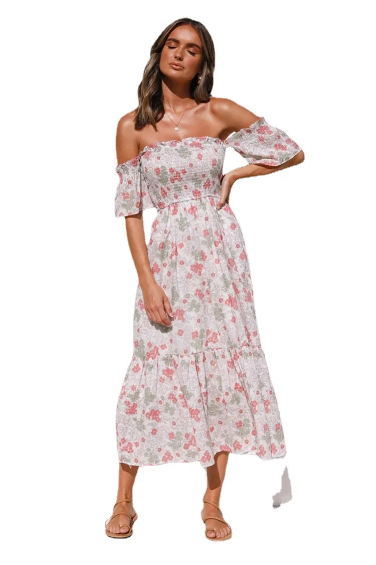 Elegant floral chiffon ladies dress summer bohemian style word collar ruffled long skirt vacation sexy fold waist vestidos
Elegant floral chiffon ladies dress summer bohemian style word collar ruffled long skirt vacation sexy fold waist vestidos