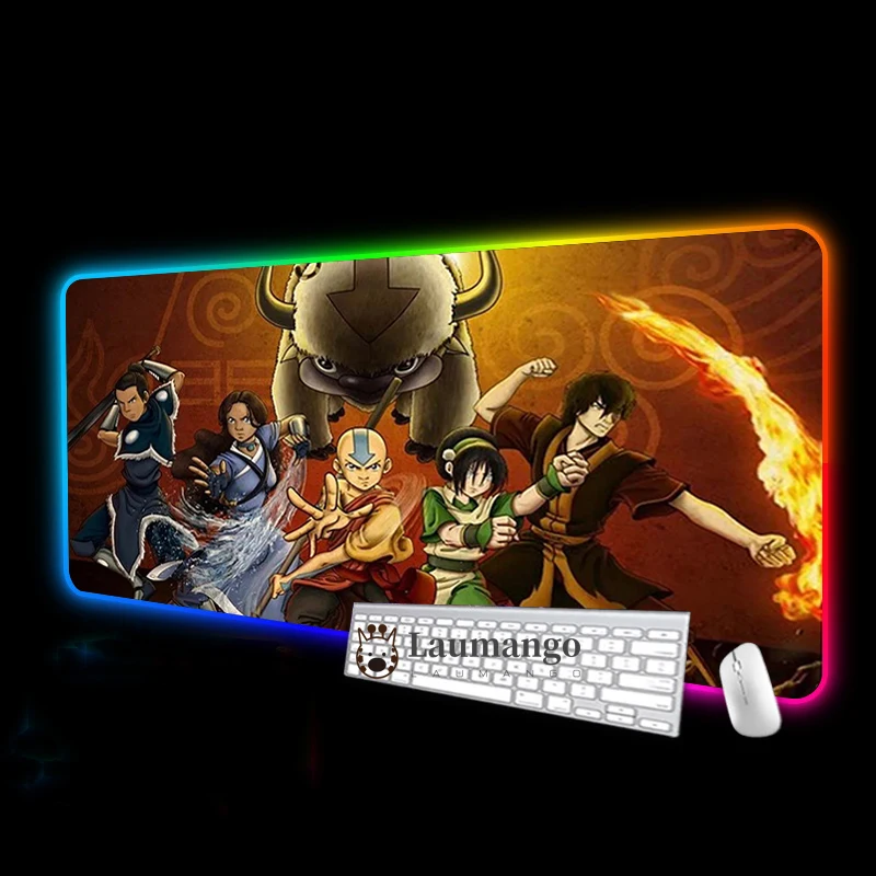 

Custom Table Pads Avatar the Last Airbender Gamer Led Mouse Pad Gaming Multi-size Keyboard Mousepad With Backlight Xxl Rgb Mat