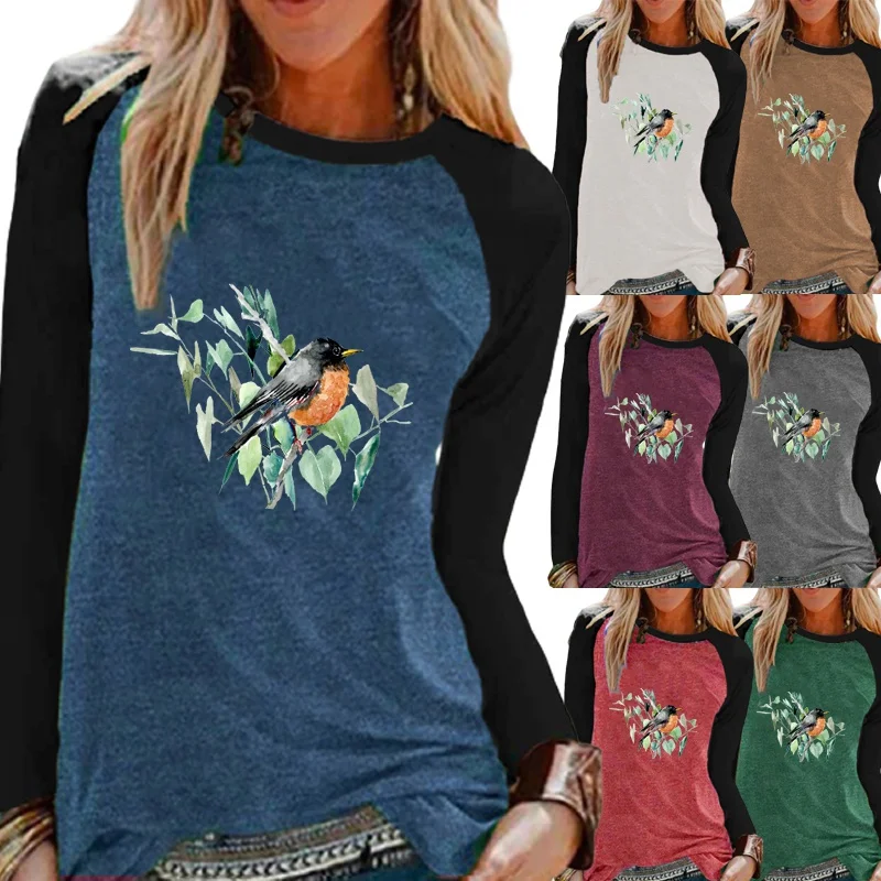 Осенние модные женские топы с принтом, удобные свитера, повседневные свободные футболки с круглым вырезом и рукавами реглан 
Осенние модные женские топы с принтом, удобные свитера, повседневные свободные футболки с круглым вырезом и рукавами реглан