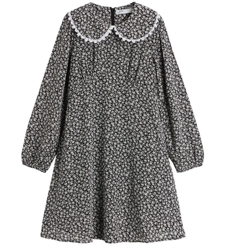 2021 Spring New Korean Style Elegant Long Sleeve Slim Vestido Female Lace Oversized Collar Print Black Casual Women Mini Dress
2021 Spring New Korean Style Elegant Long Sleeve Slim Vestido Female Lace Oversized Collar Print Black Casual Women Mini Dress
