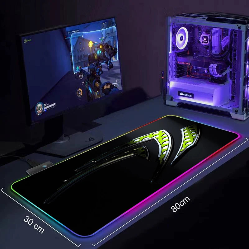 Nvidia Logo Big Keyboard Desk Mat RGB Large Mouse Pad Gamer Big Mouse Mat Computer Mousepad LED Backlight Gaming Mause Pad
Nvidia Logo Big Keyboard Desk Mat RGB Large Mouse Pad Gamer Big Mouse Mat Computer Mousepad LED Backlight Gaming Mause Pad