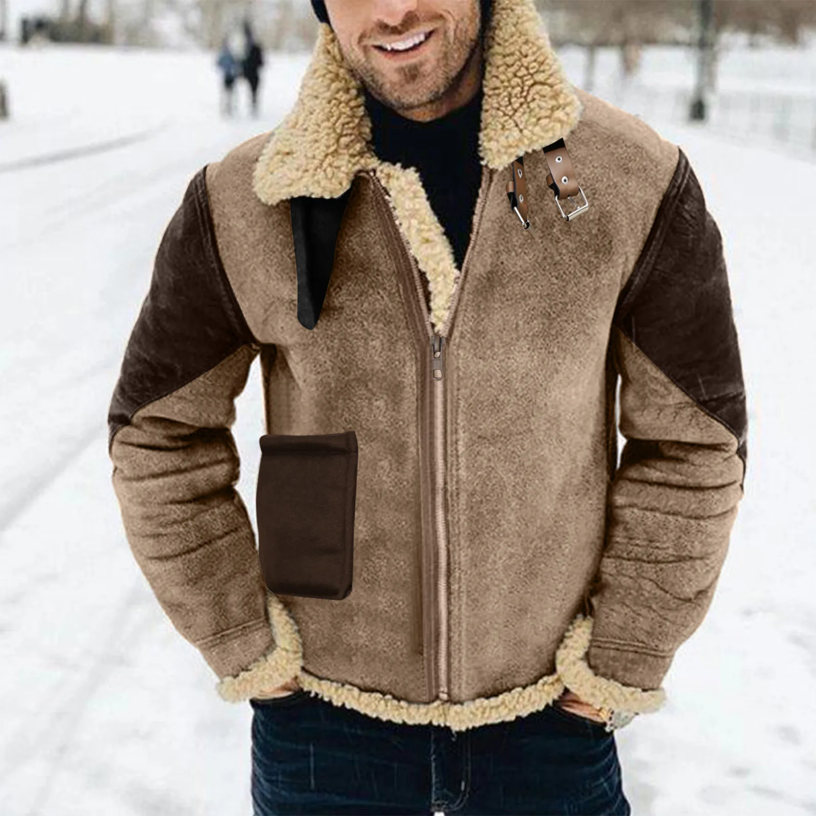 Men Autumn And Winter Coats Casual Solid Color Matching h Zip Coat Long Sleeve Lapel Coat Warm Top Blouse
Men Autumn And Winter Coats Casual Solid Color Matching h Zip Coat Long Sleeve Lapel Coat Warm Top Blouse