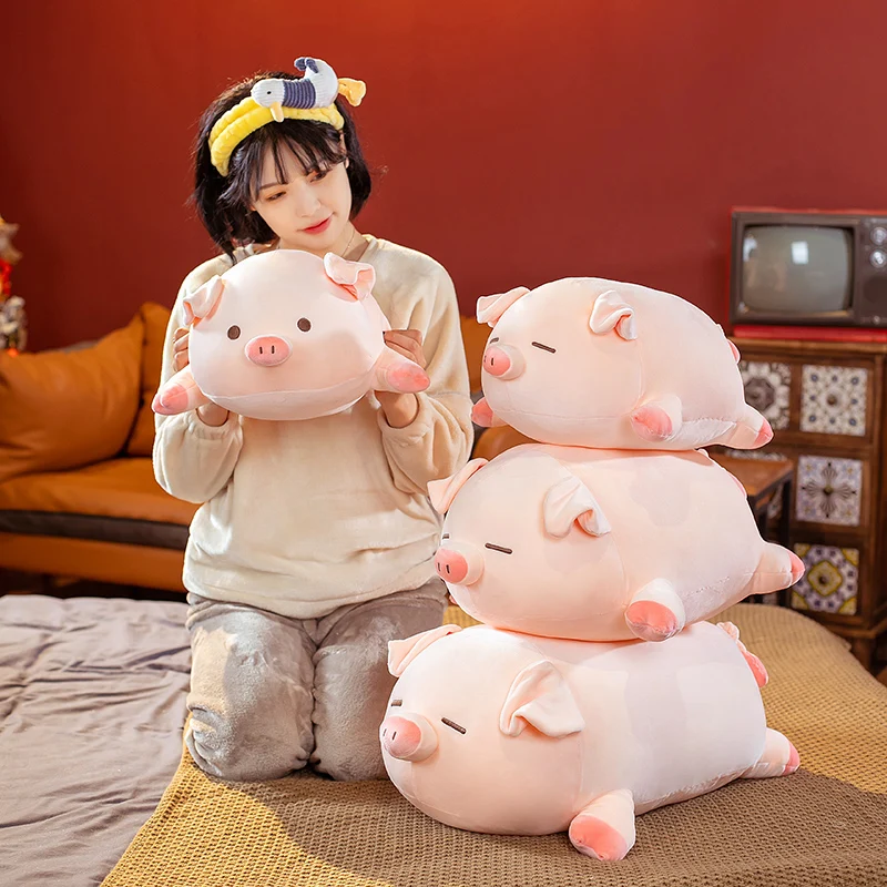 Мягкая плюшевая игрушка в виде розовой свиньи сверхмягкая кукла-животное из пуха