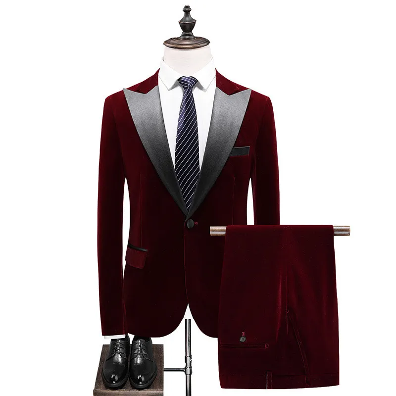 Fashion Velvet Men 's Slim Business Suit Men Suits 2 Pieces Mens Blazers Tuxedos Suits Groom Best Wedding Suits costume homme
Fashion Velvet Men 's Slim Business Suit Men Suits 2 Pieces Mens Blazers Tuxedos Suits Groom Best Wedding Suits costume homme