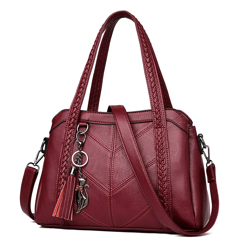 Women Handbag Genuine Leather Tote Bags Tassel Luxury Shoulder Ladies Handbags New Fashion 2020 | Багаж и сумки
