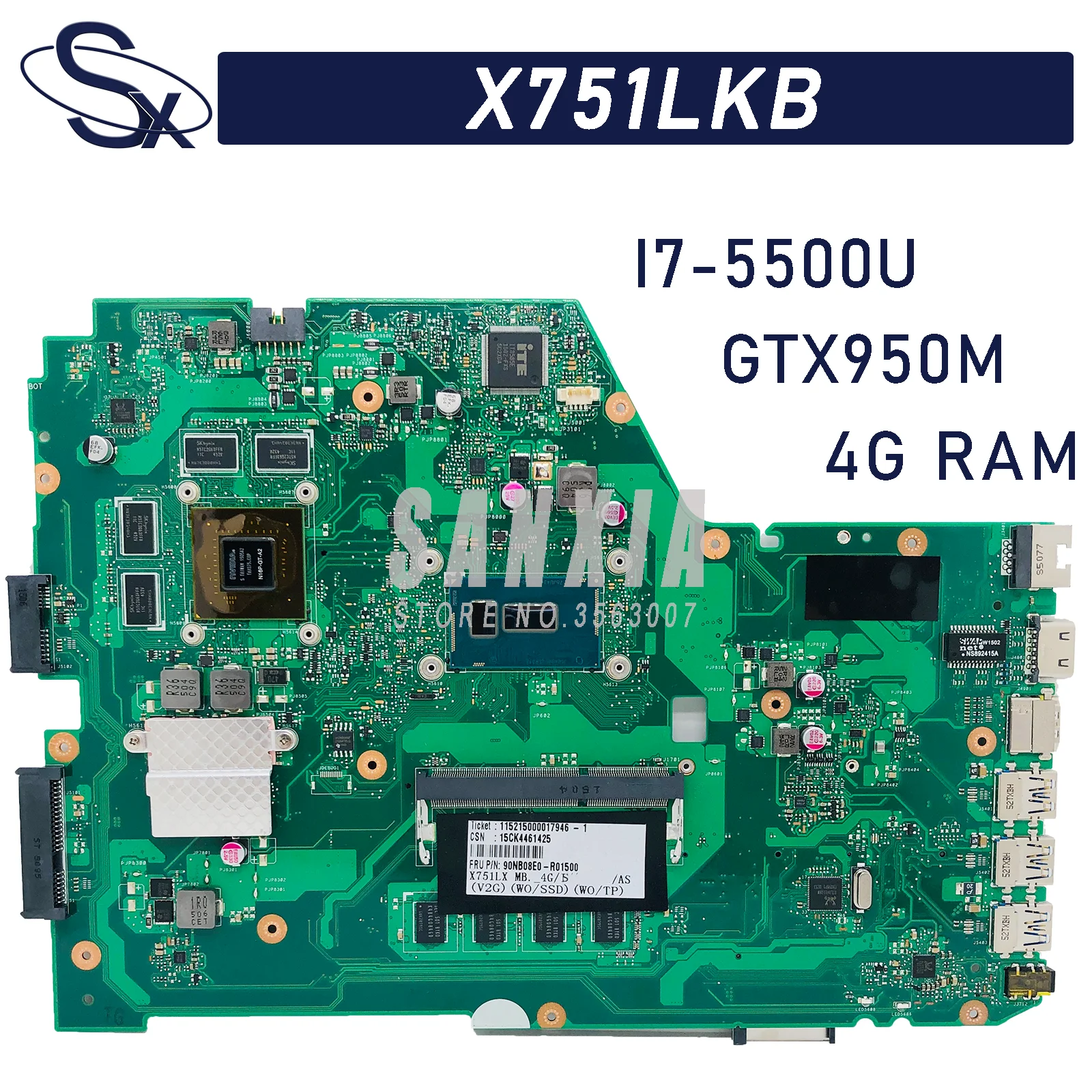 Материнская плата X751LKB подходит для ноутбука ASUS X751L K751L X751LK X751LX K751LKB
Материнская плата X751LKB подходит для ноутбука ASUS X751L K751L X751LK X751LX K751LKB