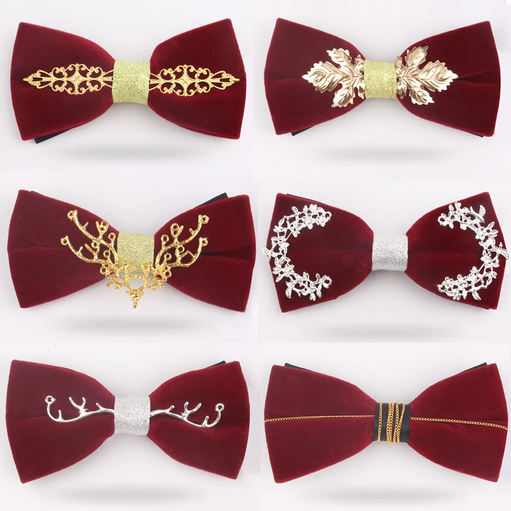 Wine Red Men Bow Tie Wedding Bowtie For Women Adult Claret Ties Butterfly Suits Cravats Groomsmen Bowties | Аксессуары для одежды