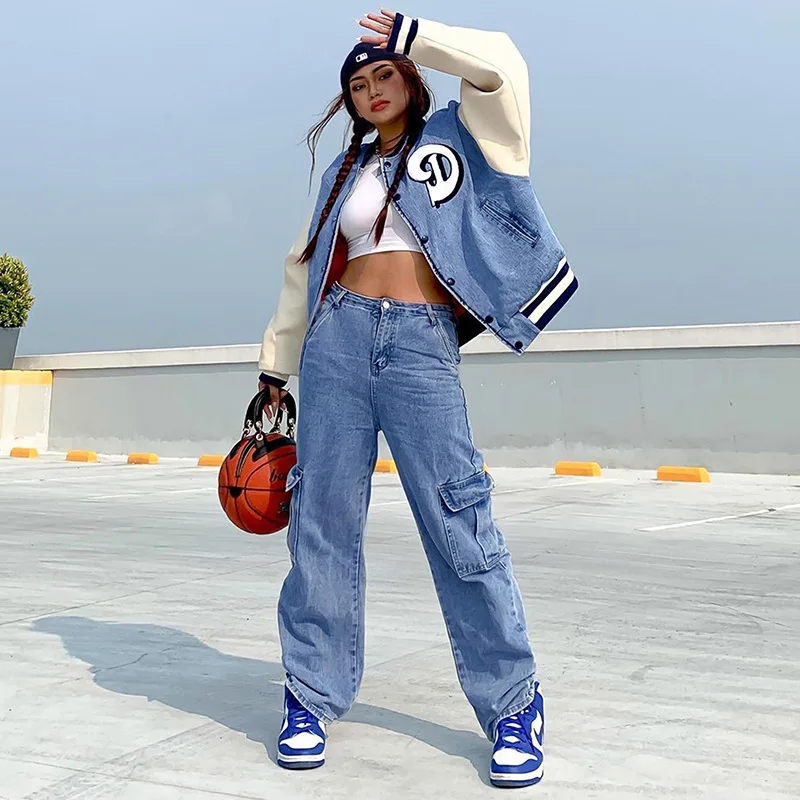 Harajuku Women's Bomber Baseball Jacket Coat Boyfriend Style Long Sleeve Letter Print Outerwear Hip Hop Casual Streetwear Tops
Harajuku Women's Bomber Baseball Jacket Coat Boyfriend Style Long Sleeve Letter Print Outerwear Hip Hop Casual Streetwear Tops