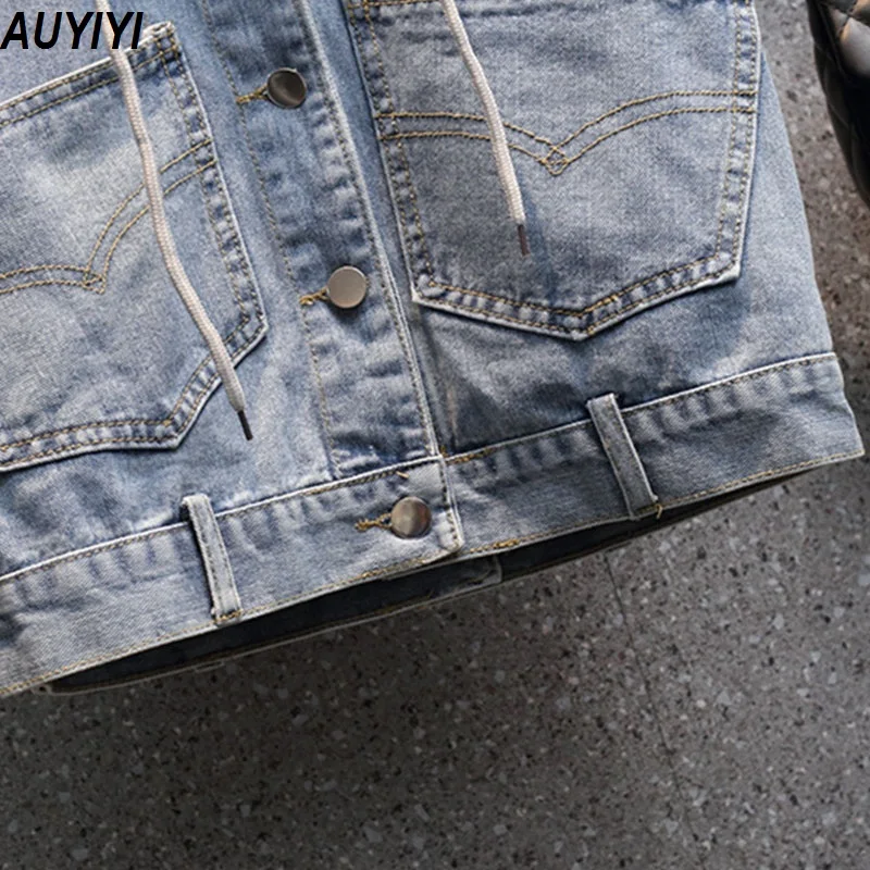 Plus Size Women's Hooded Denim Jacket 2021 Spring New Casual Loose And Thin Fashion Commuter All-Match Denim Vest AUYIYI
Plus Size Women's Hooded Denim Jacket 2021 Spring New Casual Loose And Thin Fashion Commuter All-Match Denim Vest AUYIYI