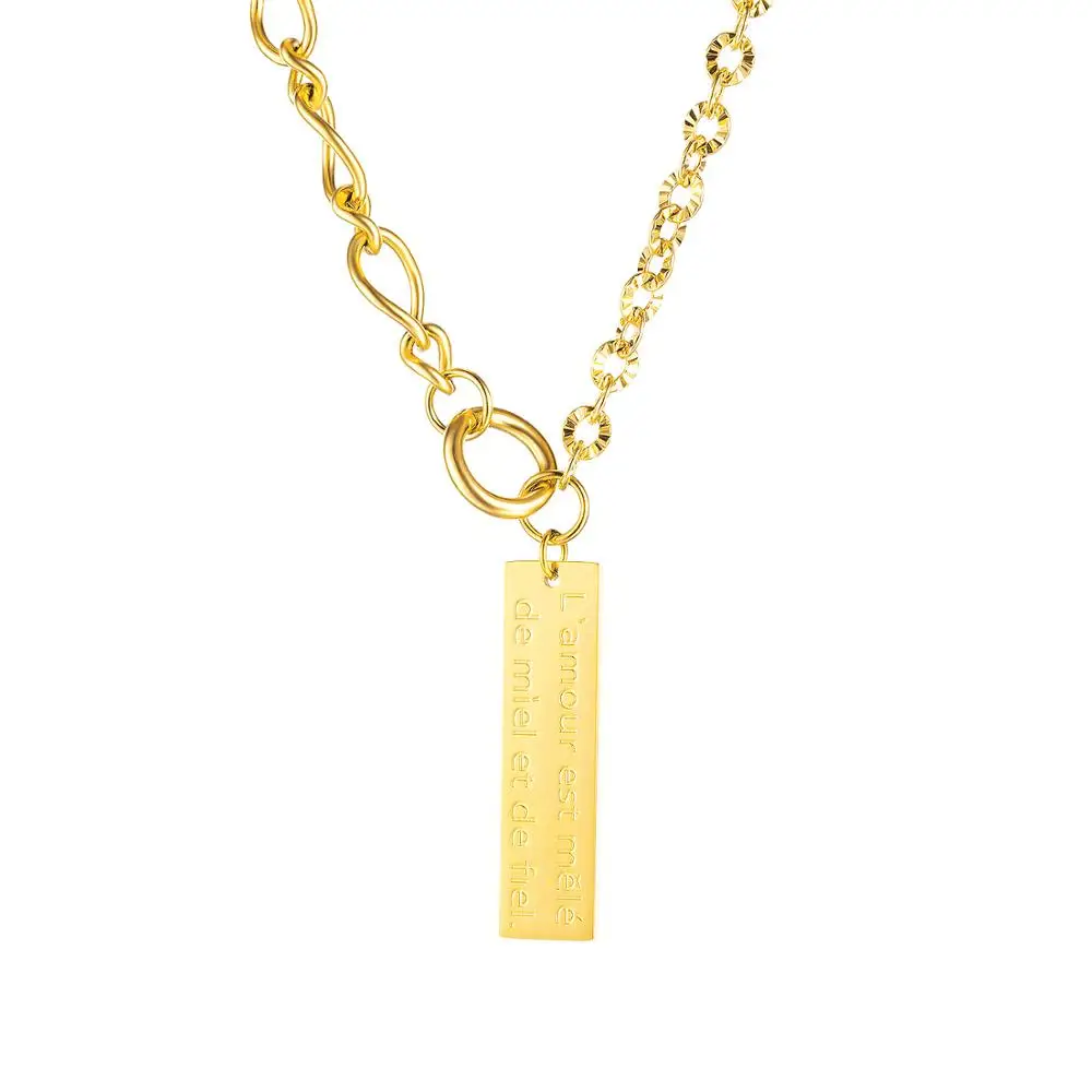 Women Chain Necklace France Love Letter Tag Design 2020 HOT Tredy Link Lady Stainless Steel Gold Jewelry
Women Chain Necklace France Love Letter Tag Design 2020 HOT Tredy Link Lady Stainless Steel Gold Jewelry