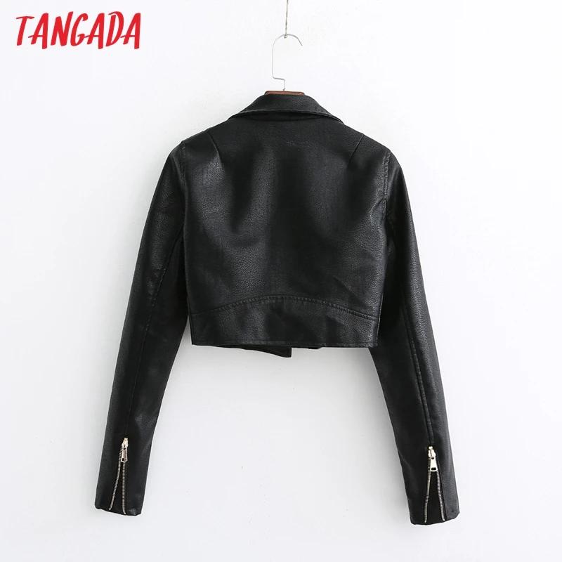 Tangada Women black faux leather crop jacket coat turn down collar Ladies Long Sleeve sexy Coat 1D22
Tangada Women black faux leather crop jacket coat turn down collar Ladies Long Sleeve sexy Coat 1D22